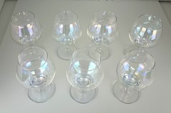 Set of 7 Vintage Crystal Brandy Snifters – 4.75” Tall