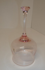 VTG RARE NOS TIFFIN WINE GLASS PINK STEM BOWL STYLE PAPER LABEL 6 1/2″ SNIFTER