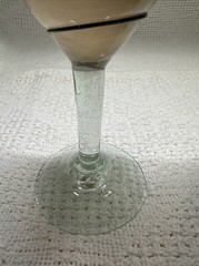 Hand Blown Glass Wine Goblets Brown/Black Stripes
