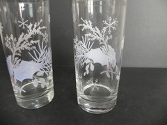 Pfaltzgraff Winter Frost 15 oz Glass Coolers 6.25” – Set of 2 – Discontinued