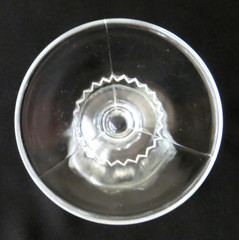 Clear Crystal King’s Crown Thumbprint Glass Goblet’s, 5 3/4″ x 3 1/8″, Set Of 4