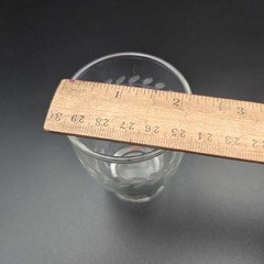4 Vtg Anchor Hocking Laurel Leaf Etched Juice Glass Tumblers 3 5/8″ 5 oz
