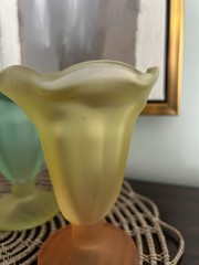 Libbey Ka-Dinks Pastel Ombre Sundae Parfait Glasses Set 4 Frosted Vintage