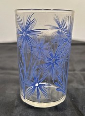 Vintage Blue Swanky Swig Cornflower Juice Glass Tumbler MCM