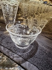 Vintage Fostoria Romance Etched Crystal Glassware 100 Piece Set – Excellent Cond