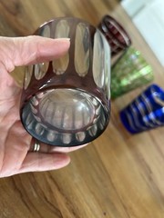 Retro Mid-Century Modern Tumblers Cut Glass Lot Of 4 Highball