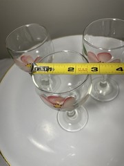 Franciscan Desert Rose Wine Glasses Set Of 3 Hand-Painted Floral Design