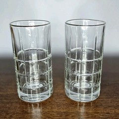 2 Heavy Anchor Hocking Tartan Manchester Drinking Glasses Tumbler 16 Oz 6 1/8″
