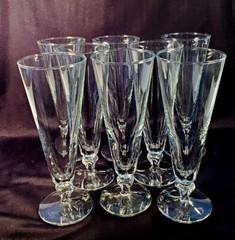 Wine Glasses Set of Eight 8 1/4 inches Tall Libby Glass Pattern #3004