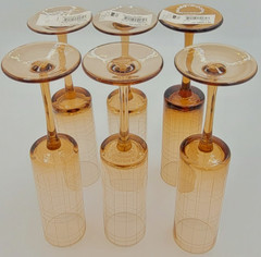 Vtg RARE Mikasa Studio Nova Park Avenue Grid 6 Champagne Flutes Retired LIKE NEW