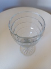 SET of 8 VTG Crystal Wine Goblets Block Optic Depression Hocking Glass 4.5 oz