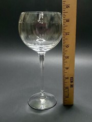 LENOX STACCATO Balloon Wine Glass Etched Cut Crystal Geometric Lines Ovals Set 3