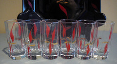 8 Arcoroc Octime Shot Glasses & Serving Tray
