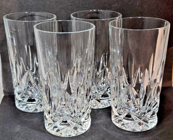 Set of 4- Royal Crystal Rock, Opera Crystal Highball Glass, Tuscan Italy, 12 Oz