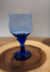 Libbey Vintage Cobalt Blue Drinking Wine Water Goblets Glasses Set of 5