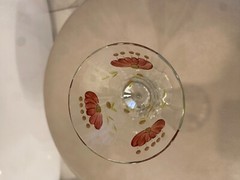 Vintage Art Nouveau Laura Ashley Champagne Flute Etched Hand Painted