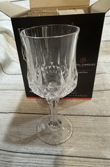 Cristal D’Arques Longchamp Crystal 7.25″ Wine Glass Set 4 pc 8.25 oz NIB