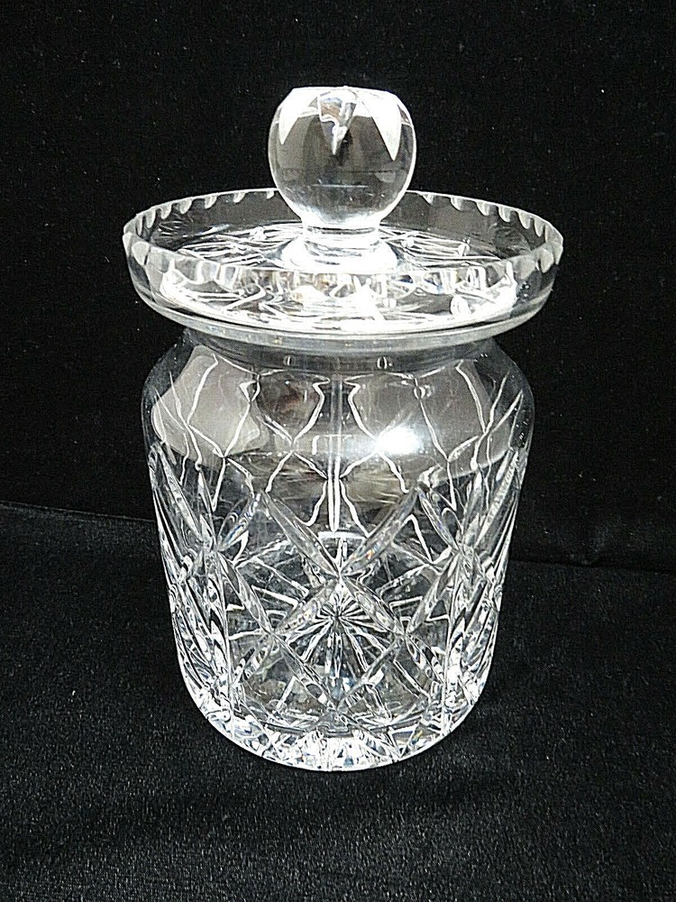Deep Cut Crystral Biscuit Barrel w/ Lid (1)