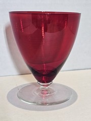 Set of 4 Vintage Morgantown Glass Radiant Ruby Spanish Red Footed Tumblers 4.75″