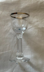 (4)- Vintage Fostoria, Reflection, Platinum Band 625, Crystal cordial glasses