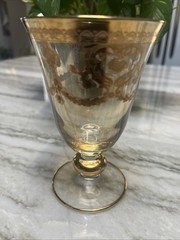 Interglass Italy Crystal Wine Glass 24 Gold Trim