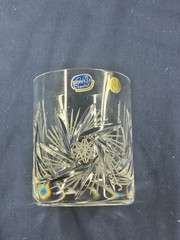 New Bohemia Lead Crystal Pinwheel Double Old Fashioned Glass
