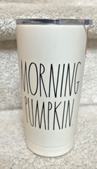 Rae Dunn MORNING PUMPKIN Insulated Tumbler Stainless Steel 17 oz