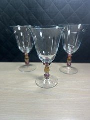 Set Of (3) Mikasa Water Goblet Wine Glass MIC146 Purple Amber 16 Oz