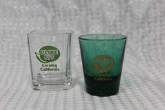 Olive Pit «Corning California» Shot Glasses – Set of 2