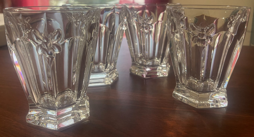 SET OF 4 LENOX BUTTERFLY MEADOW HIGHBALL GLASSES