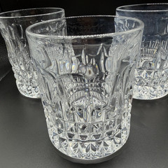 VTG Gorham HERITAGE Crystal Old Fashion Glasses Sparkling Hand Cut Set of 3