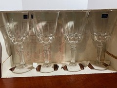 Lady Victoria Chantelle Crystal Water Goblets Set of 4 France NOS Original Box