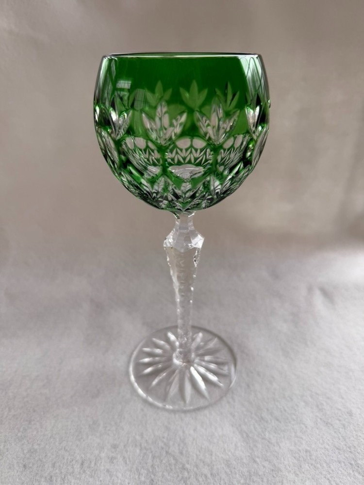 Wine Glass Cut to Crystal – green
