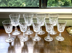 Set of 9 Waterford Crystal Kylemore Wine Signed Glasses-4 are 6.75″ & 5 are 6″