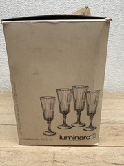 Vtg Set Of 4 Meridien Luminarc Crystal Champagne Glasses 5.5oz Made In France