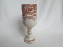 FRANKOMA Pottery Desert Gold Lord’s Supper Chalice Wine Goblet 7.5″ tall RARE