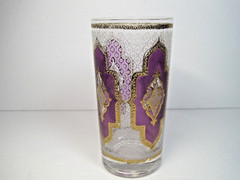 Culver Mid Century Vintage 60s Roly Poly Ornate Moroccan Glass 5.5″ H