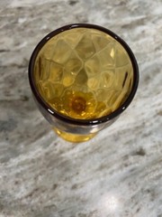 Vintage Imperial Glass Provincial Whirlpool Wine Goblet Amber Color