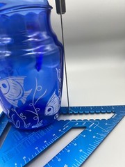 Rare Hazel Atlas Cobalt Blue Pitcher 86 oz White Angel Fish Vintage 1930’s VGC!