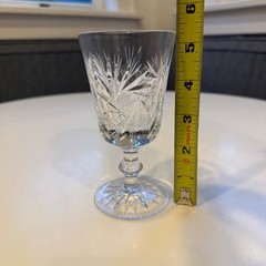 Kusak Crystal Berlin Pinwheel 5 1/4” Wine or Cordial Glasses, 9 Available EUC