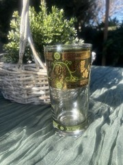 Cera Glass 22K Golden Grapes Green Highball Glasses (6) Well Priced!