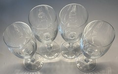 2 Wine Goblets Glasses Bohemia Crystal Ingrid Andrea Pattern 7″
