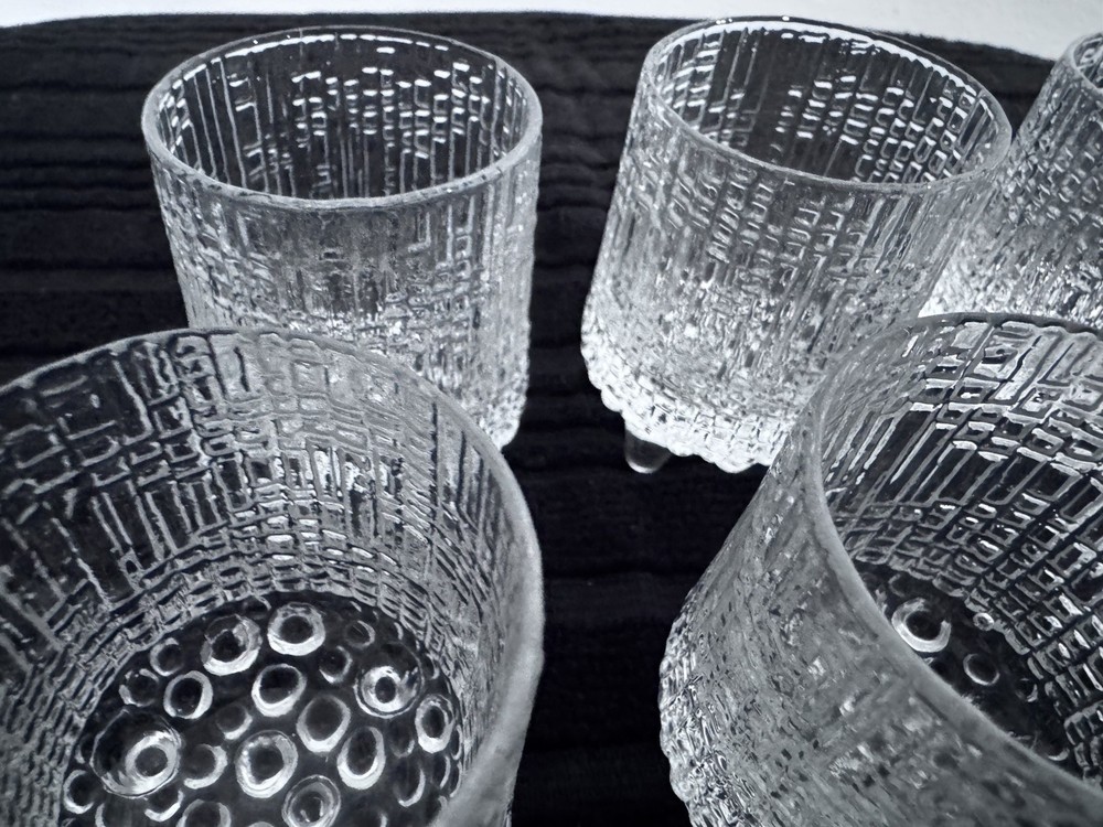 MCM 1060’s Set of 6 littala Finland Ultima Thule Footed Shot/cordial glass