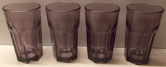 4 Vintage Libbey Duratuff Gibralter Violet Juice Glasses
