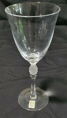 2 Crystal Saski Frosted Pineapple Stem Wine Champagne Glasses