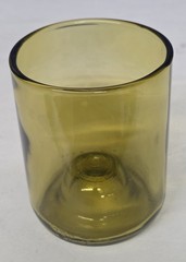 Upcycled Handmade 4 pc Green Tumblers Drinking Glasses Made From Wine Bottles