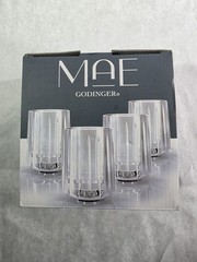 Godinger ‘Mae’ Crystal Double Old Fashioned Glasses Set of 4. 9.0 fl oz New Box