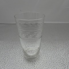 Very Unique Small Etched Glass 4 Inches Tall 2 Inches Wide