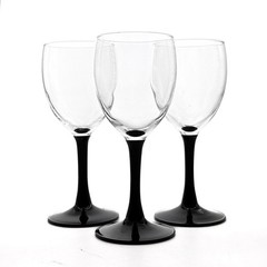Vintage Colony COL10 Black Stem Wine Glasses Set 3 MCM Crystal Goblets USA Barwa