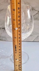 Angled Crackle Rim WINE GLASS Goblet